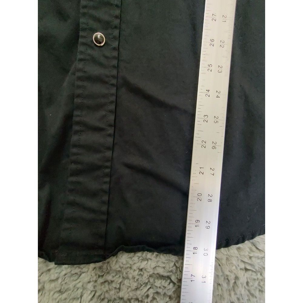 Roper Embroidered Shirt Men's L Guns Pistols Smile Pockets Black Snap Western - Picture 7 of 11